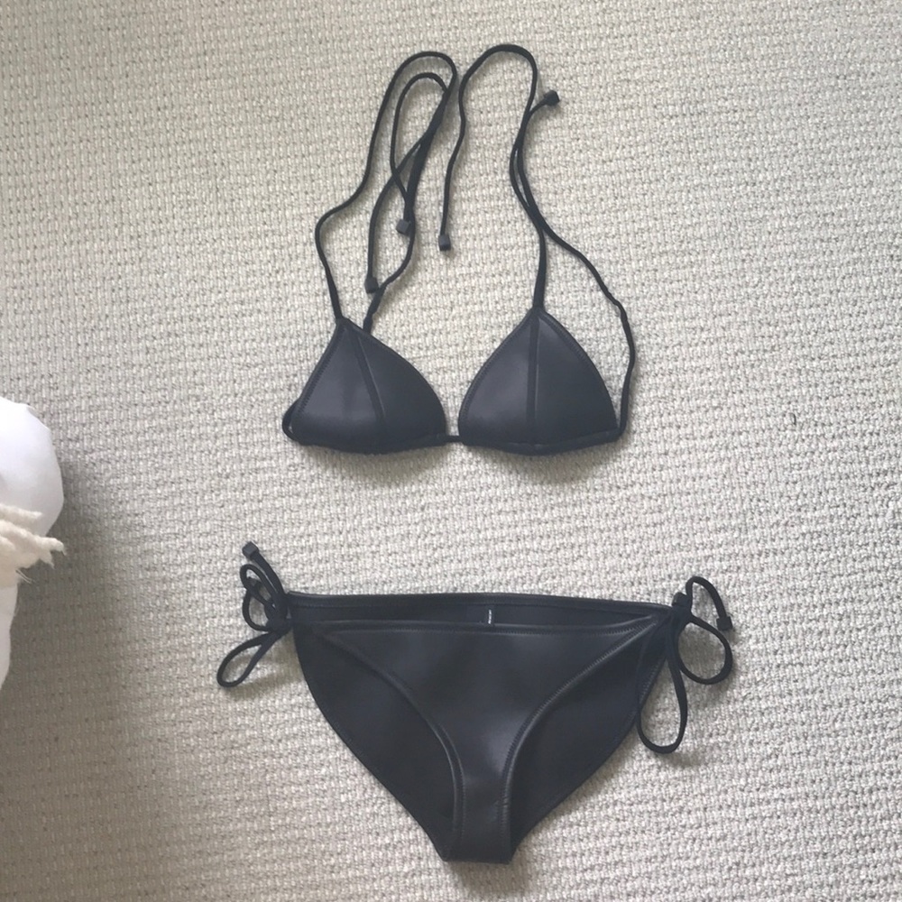 Triangl Black leather suit